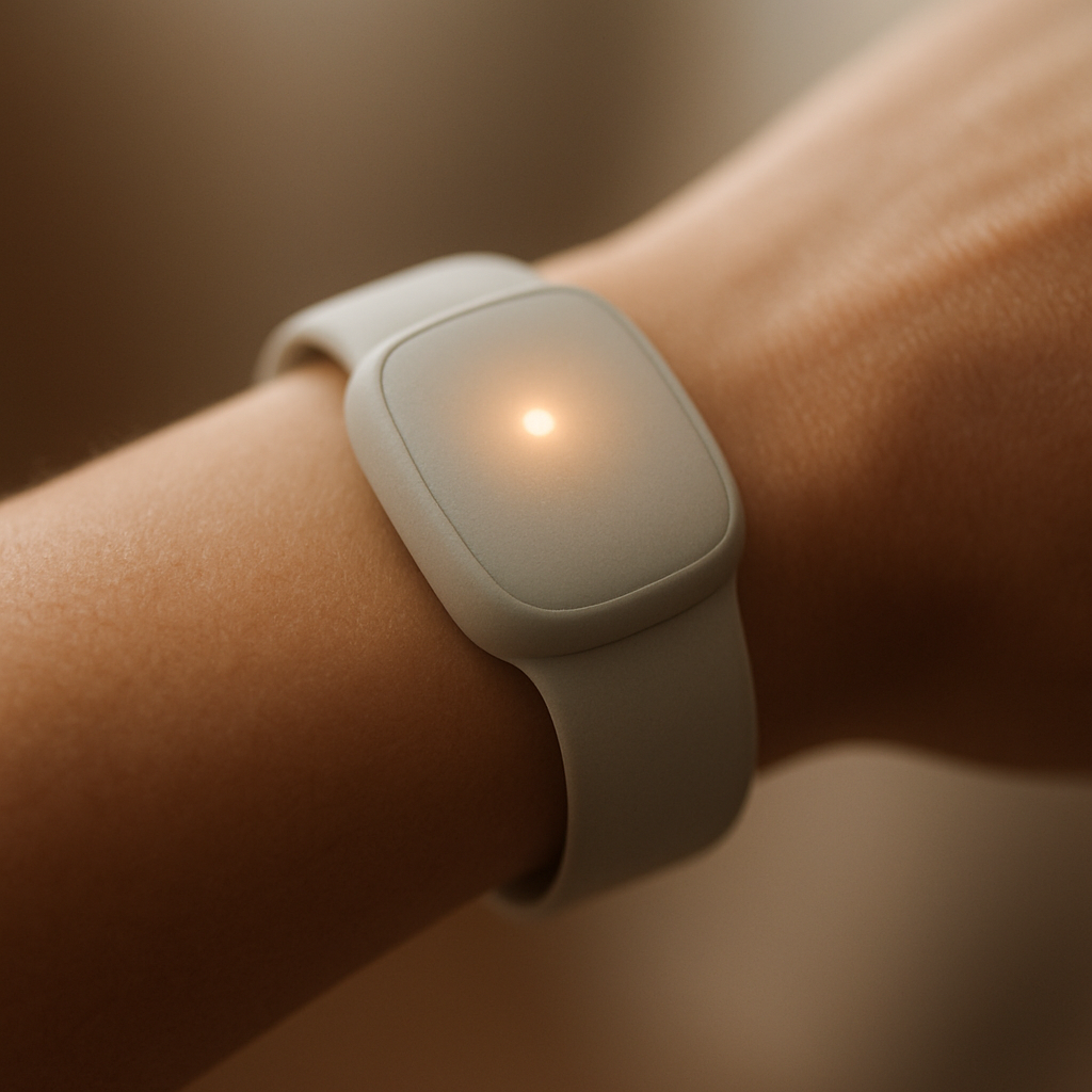 Luma wearable band on a wrist